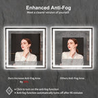 LED Mirror for Bathroom, 36x36 Inch, 3 Colors Dimmable CRI>90 Double Lights - Image 6