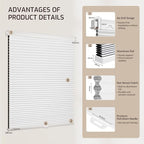 Grandekor No Drill No Tools Cordless Cellular Shades, 45.5" W x 64" H, UV - Image 9