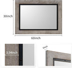 YOSHOOT Rustic Wooden Framed Wall Mirror, Natural Wood and Iron Bathroom Vanity - Image 7