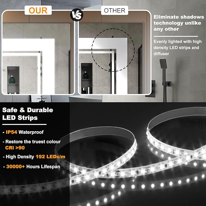 Ratsamee 24x32 Inch LED Bathroom Mirror - Image 7