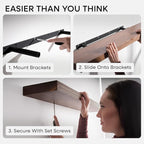Homeforia Classic Walnut 60 inch Floating Shelf, High End Solid Real Wood Small - Image 5