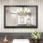 Amorho Black Bathroom Mirror, Living Room, Large Rectangle Vanity Mirrors. - Image 8