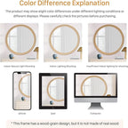 CULER Round Wall Mirrors 30 Inch, Natural Rustic Decorative Transitional Mirror - Image 6