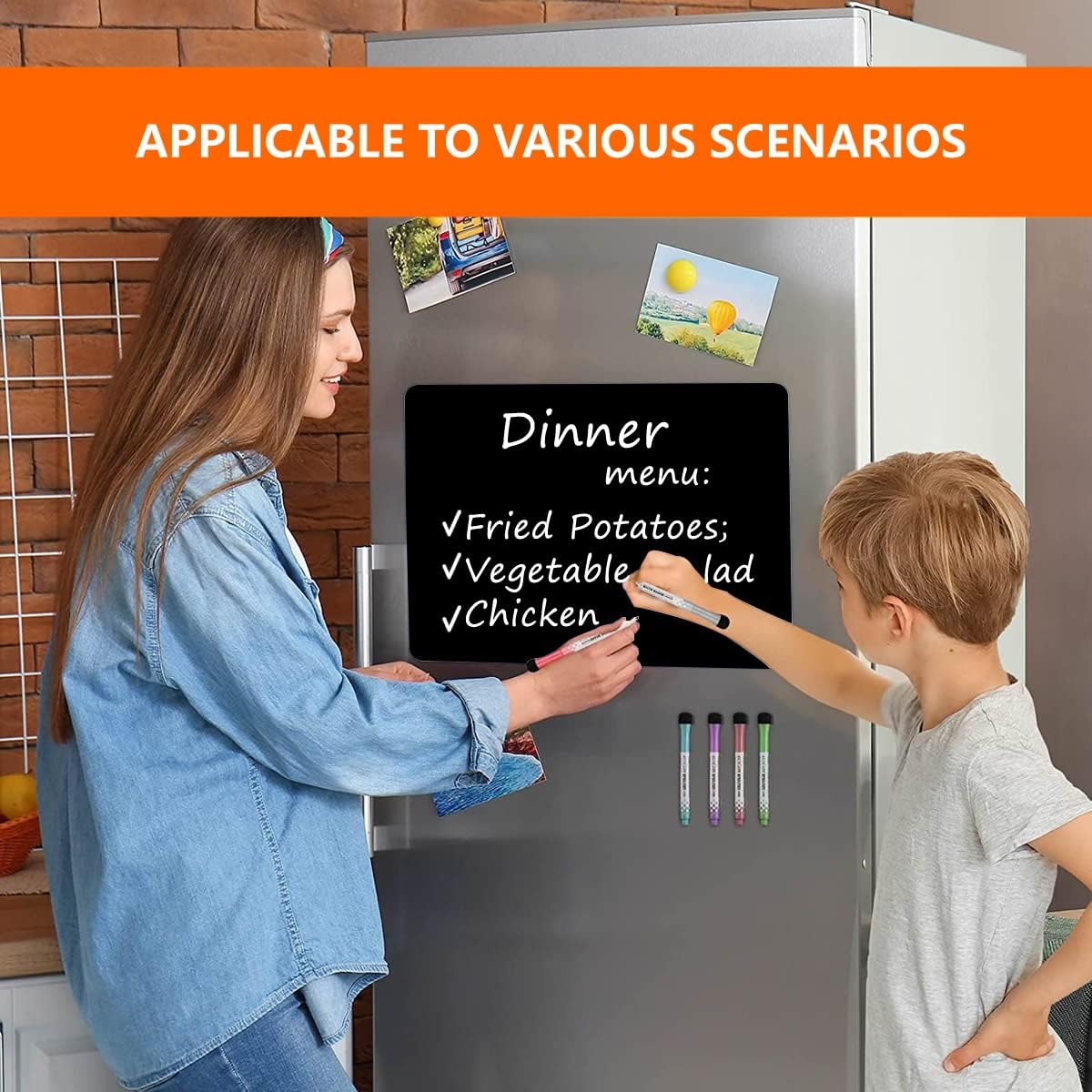 2 Pack Blank Car Door Magnet Sticker, Rounded Corners Magnetic Vehicle Sign, Perfect Magnet for Car to DIY Advertise Business and Cover Company Logo, Personalized Magnet Decal 18"x12" Black