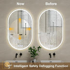 BEAUTYPEAK 36x24 LED Oval Bathroom Mirror - Image 2