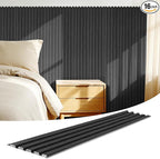 WPC Slat Wall Panels 16 Pack 48" x 6", Waterproof Fluted Wall Paneling by LARWORKS