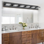 SineRise LED Modern Bathroom Vanity Light Fixtures, Matte Black Modern Acrylic - Image 4