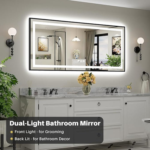 72x32 Inch LED Bathroom Mirror - Image 2
