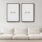 Large Framed Abstract Circles Wall Art Set of 2 - Image 3