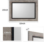 YOSHOOT Rustic Wooden Framed Wall Mirror, Natural Wood and Iron Bathroom Vanity - Image 6