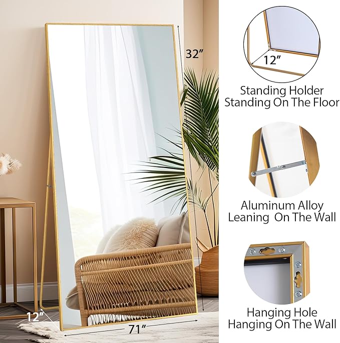 Beauty4U 71" x 32" Large Full Length Mirror - Image 2