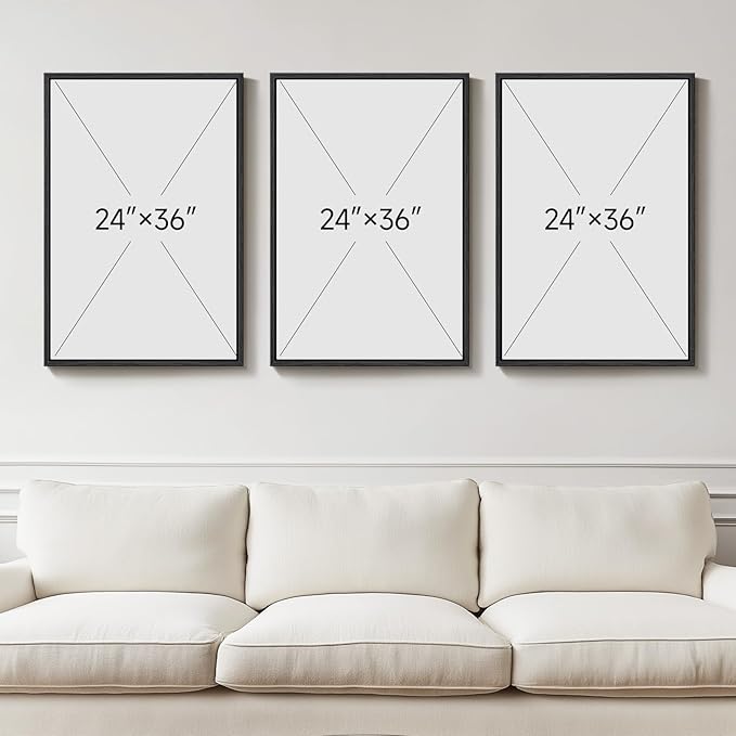 Large Framed Abstract Wall Art for Living Room, 3 Piece Modern Canvas Prints - Image 3