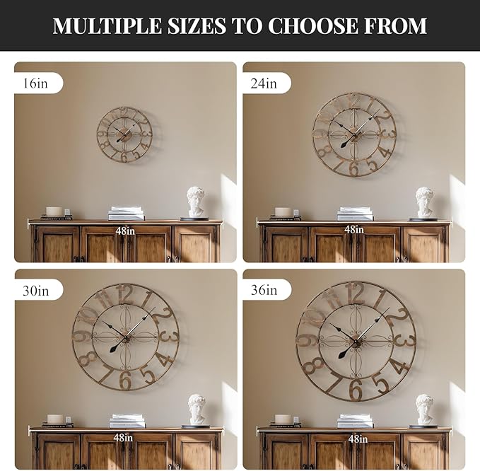 Cuspin Large Wall Clock, 36 Inch Decorative Wall Clock - Image 4