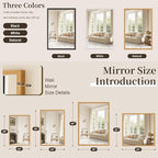 Syndra Natural Wood Frame Bathroom Mirror, 30x40'' Modern Vanity Mirror - Image 7