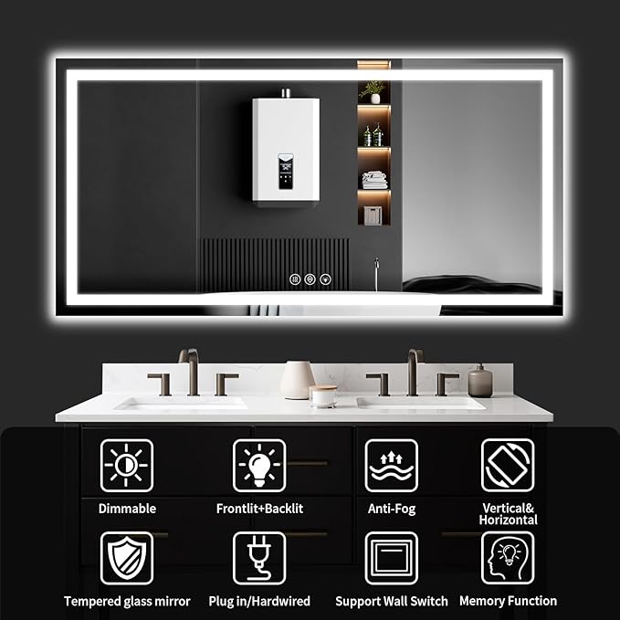 36"x72" LED Bathroom Mirror - Image 8