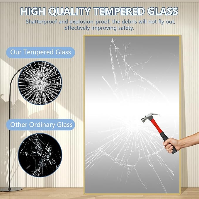 Oversized Standing Mirror Full Length, Hanging or Wall Mounted, Full Body Mirror - Image 8