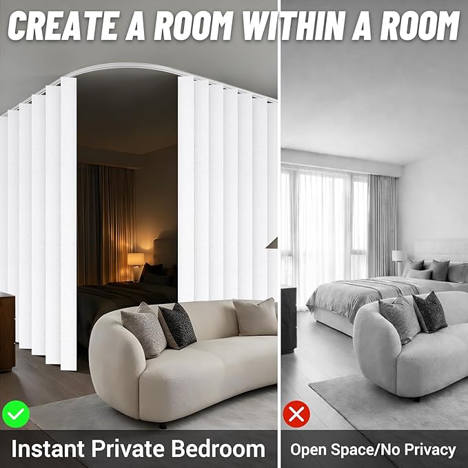Room Divider Curtain Sets with Flexible Ceiling Track, Privacy Soundproof - Image 2