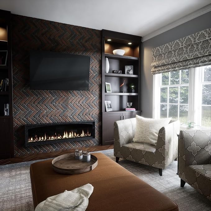 EverStone Herringbone Faux Brick Panel, 46 1/2"W x 25 1/4"H x 1"D, Clay Creek - Image 11