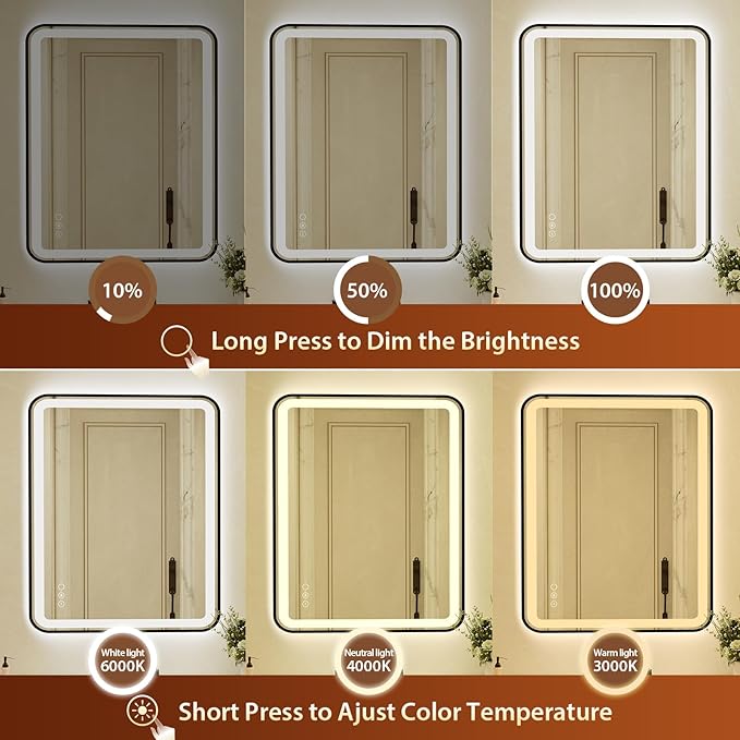 32x40 Inch LED Bathroom Mirror - Image 3