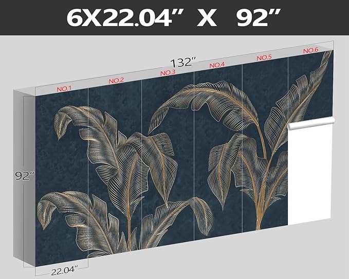 XMPMBM-Modernity Simple Abstraction Banana Leaf Fabric Wallpaper Dark Leaf - Image 4