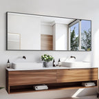 KOCUUY Black Bathroom Mirrors, Oversized Wall Mirror Black Metal Framed Decor - Image 2