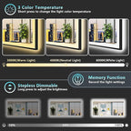 88x38 Black Framed LED Bathroom Mirror - Image 5
