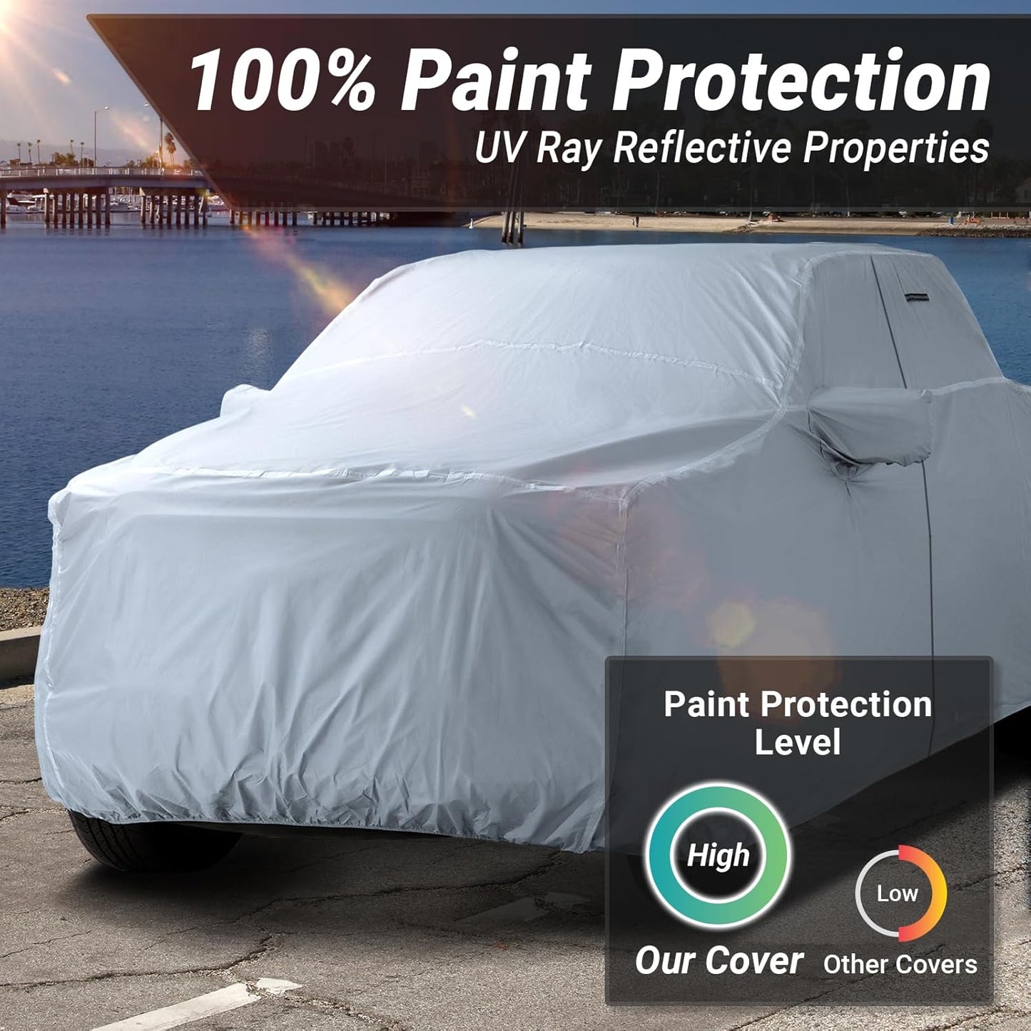 iCarCover Fits 2015-2022 Canyon Crew Cab, 6.2 ft Regular Bed GMC Truck Cover Automobiles Form-Fit Padded Full Exterior Waterproof Automobiles Protection Covers