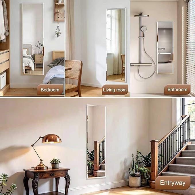Frameless Mirror Full Length 59”x16”| Wall Mount Mirror Full Length Beveled - Image 6