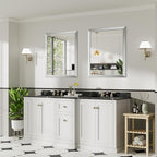 36x30 Inch Brushed Silver Bathroom Mirror - Image 4