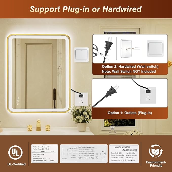 32x40 Inch LED Bathroom Mirror - Image 9