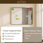 TETOTE 48 x 30 Inch Bathroom Mirror, Matte Black Modern Metal Frame Rectangle - Image 4