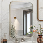 48x30 Inch Brushed Nickel Bathroom Mirror, Framed Rectangle Mirror - Image 7