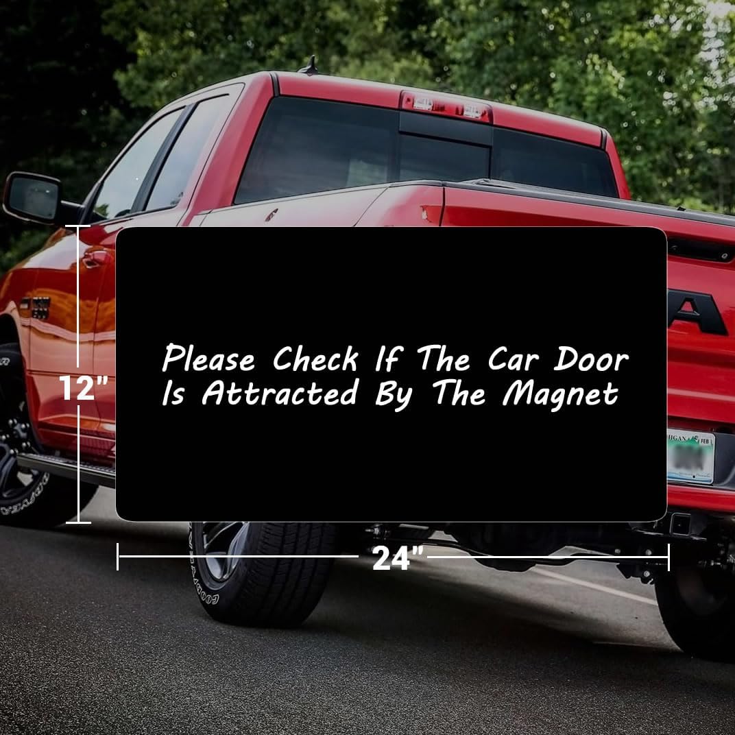 2 Pack Blank Car Door Magnet Sticker, Rounded Corners Magnetic Vehicle Sign, Perfect Magnet for Car to DIY Advertise Business and Cover Company Logo, Personalized Magnet Decal 24"x12" Black