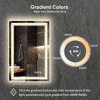 LED Mirror for Bathroom, 24x36 Inch Gradient Front and Backlight LED Bathroom - Image 3
