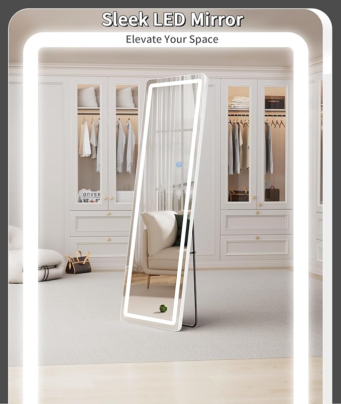 Koonmi Full Length Mirror with LED Lights, Big Mirror - Image 5