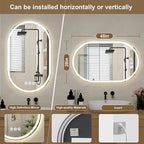 BEAUTYPEAK 48x28 LED Oval Bathroom Mirror - Image 6