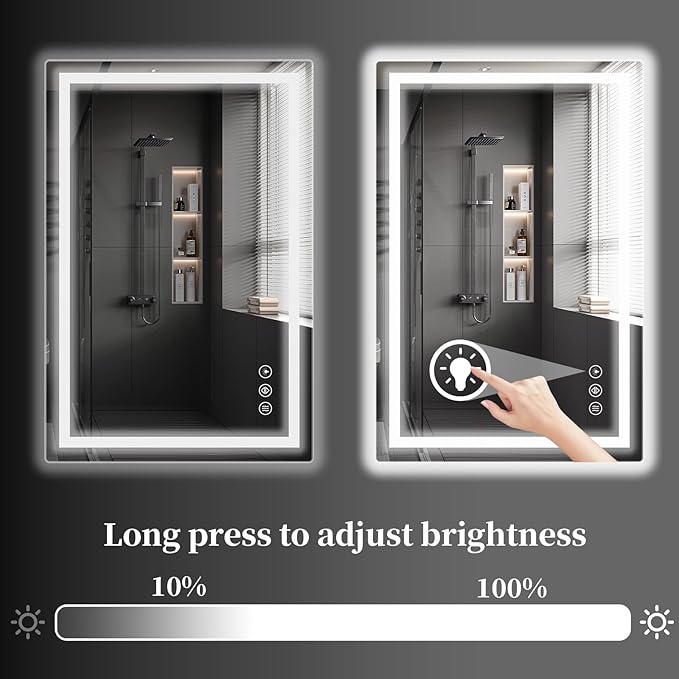 Koonmi 40"x32" LED Mirror for Bathroom, 90CRI Anti-Fog Vanity Mirror - Image 5