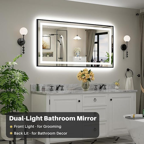 60x30 Inch LED Bathroom Mirror - Image 2