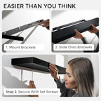Homeforia Black Floating Shelves 36 inches Long, High End Solid Real Wood 36 - Image 6