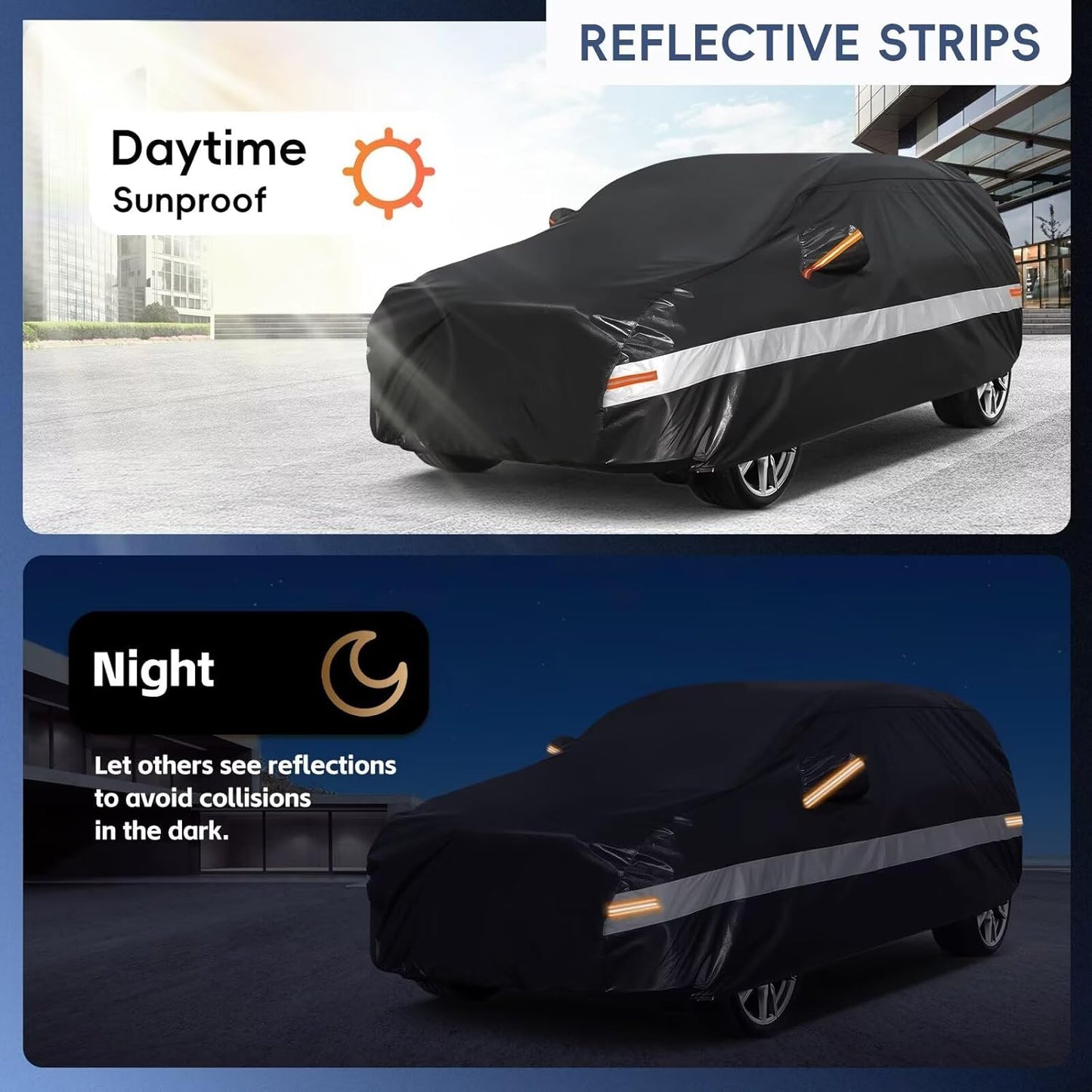 10 Layers SUV Car Cover Custom Fit for Genesis GV80 (2021-2025), Waterproof All Weather for Automobiles, Outdoor Full Cover Sun Dust Rain Protection with Cotton. Black