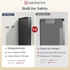 Keonjinn Black Bathroom Mirror for Over Sink, Matte Black Sandblasted Finish - Image 9