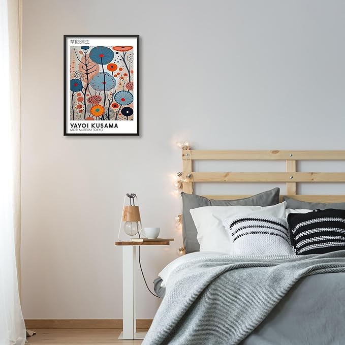 Yayoi Kusama Black Framed Wall Art 20x30in Vintage Japanese Painting Posters - Image 4