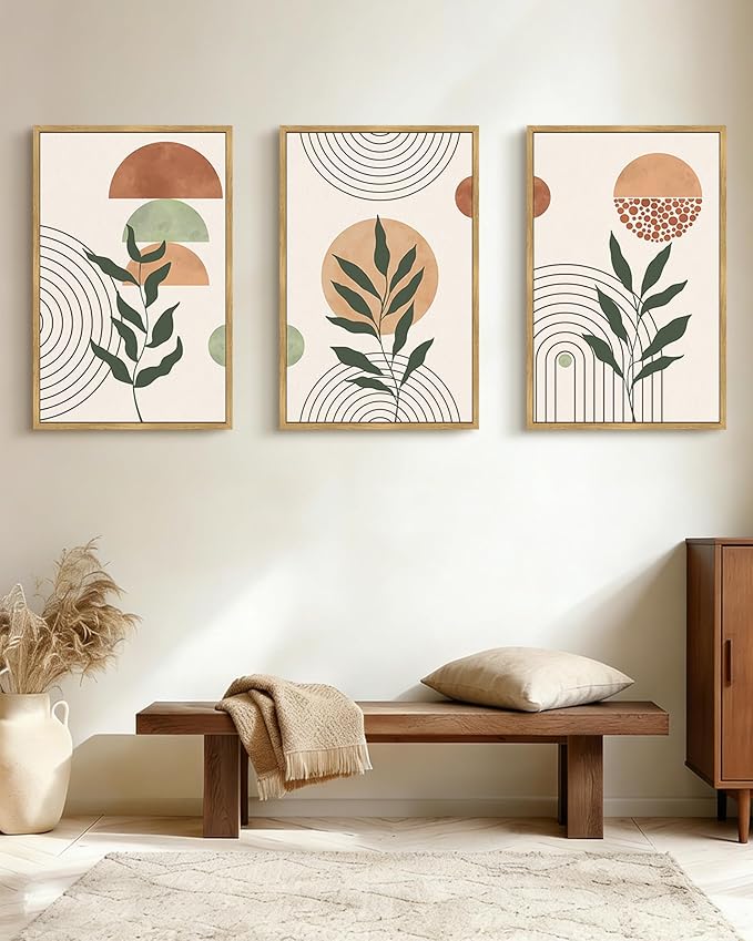 PHOPAGO Boho Wall Art Sage Plant Botanical Bohemain Framed Wall Printing Large - Image 7