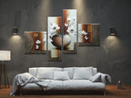 Wieco Art Huge Size Artwork 4 Panels 100% Hand-painted Modern Canvas Wall Art - Image 2