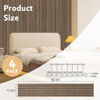 RITOLLO 4 Pack Wood Panels for Wall, 92.5"×12.6" Wood Slat Acoustic Panels for - Image 2