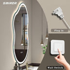 SMIROR Irregular Led Backlit Bathroom Mirror 48 x 26 inch, Asymmetrical Cloud - Image 6