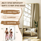 XRAMFY 76"x34" Floor Full Length Mirror Standing Full Body Rounded Corner - Image 4