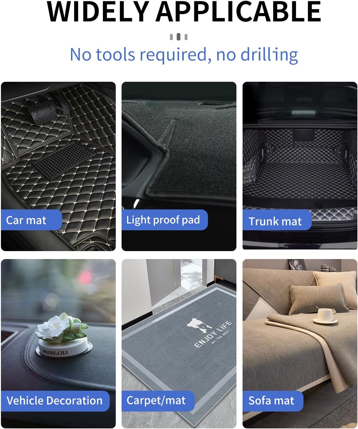 20 Sets Super Adhesive Hook and Loop Strips Heavy Duty, Made of 3M VHB, Heat Resistant Waterproof, Outdoor or Indoor Use, Black 1.2x3.2 Inch