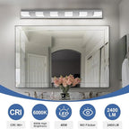 Modern LED Bathroom Lights Fixtures 6-Light, Stainless Steel Chrome Acrylic - Image 5
