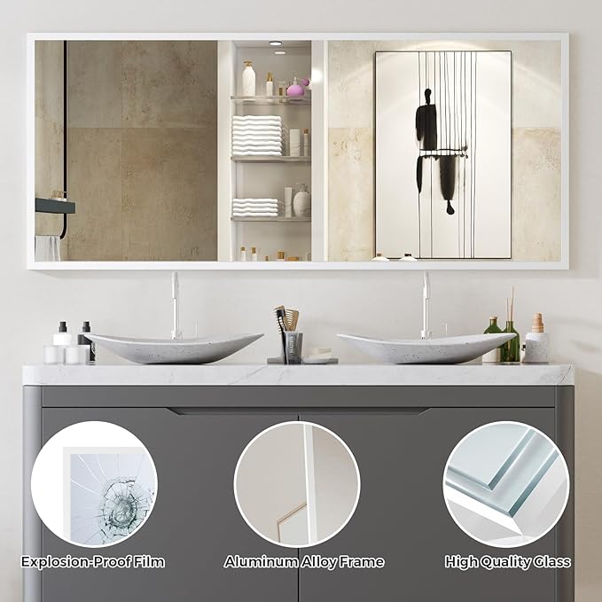 Koonmi 71"x30" Floor Mirror Full Length, Bedroom Floor Body Mirror - Image 4